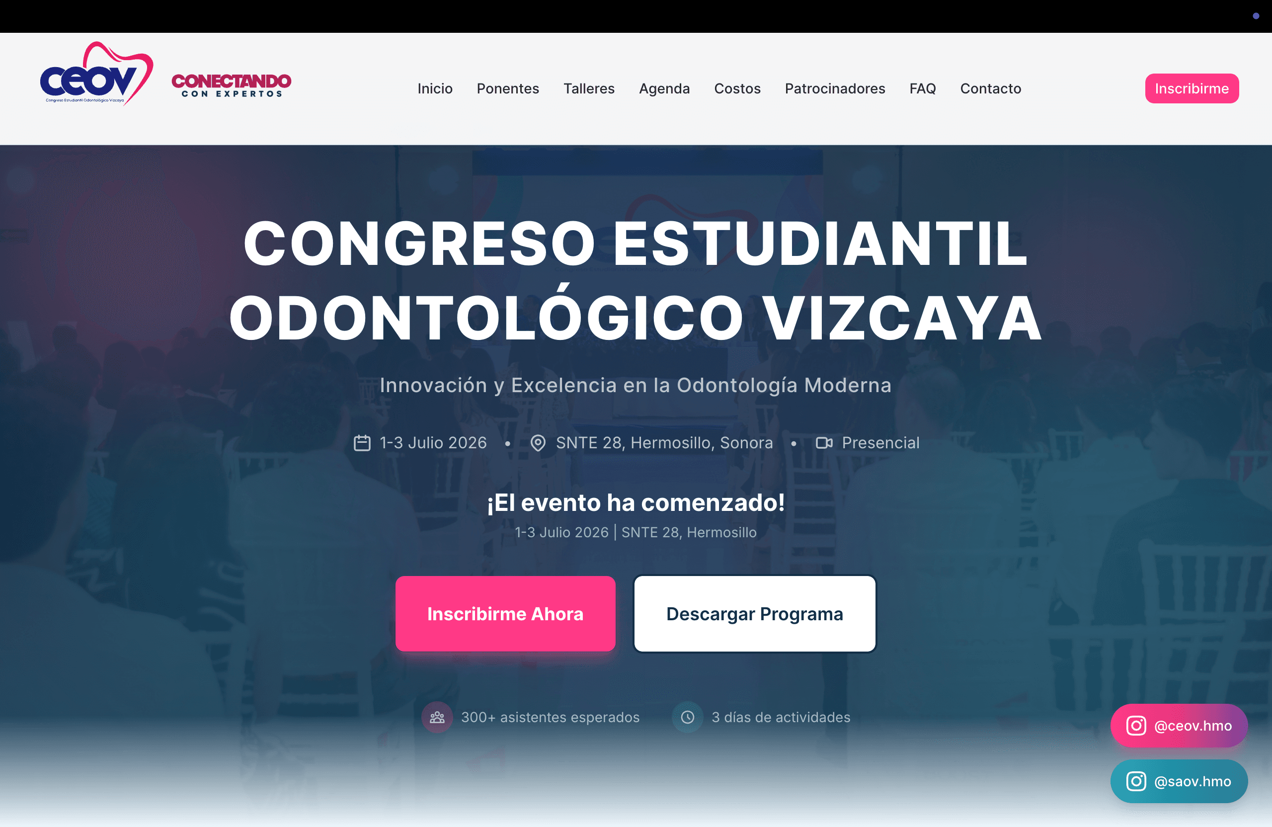 Hero del proyecto web de CEOV